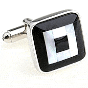 Black nested square cufflinks - Click Image to Close