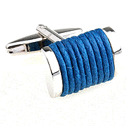 Dark blue rope bound cufflinks - Click Image to Close