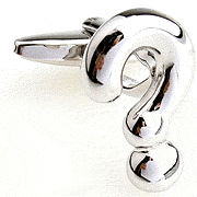 Silver question mark cufflinks