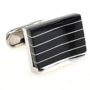 Black stripped opal cufflinks - Click Image to Close