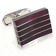 Purple stripped middle concave cufflinks
