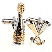 Champagne cufflinks - Click Image to Close