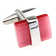 Pink opal cufflinks - Click Image to Close