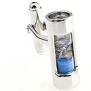 Blue sand sandglass cufflinks - Click Image to Close