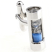 Blue sand sandglass cufflinks