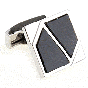 Black flat crystal liked cufflinks - Click Image to Close