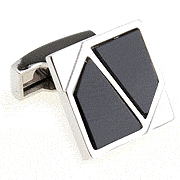 Black flat crystal liked cufflinks