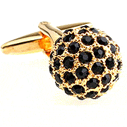 Black spot golden flower ball shining cufflinks - Click Image to Close