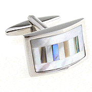 Convex rectangle shell cufflinks