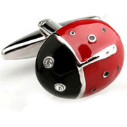 Red bettle cufflinks - Click Image to Close