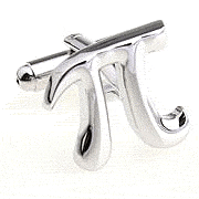 Silver Pi sign cufflinks
