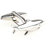 Silver shark cufflinks - Click Image to Close