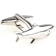Silver shark cufflinks