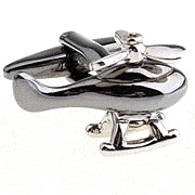 Dark silver helicopter cufflinks