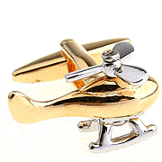Golden helicopter cufflinks - Click Image to Close