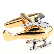 Golden helicopter cufflinks