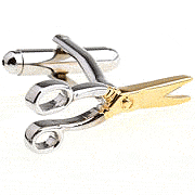 Golden scissors cufflinks