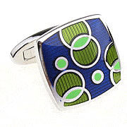 Blue green bubbles cufflinks - Click Image to Close