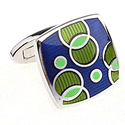 Blue green bubbles cufflinks