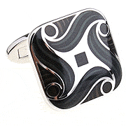 Black white Ninja dart cufflinks - Click Image to Close