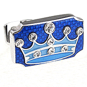 Blue crown rectangle cufflinks