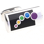Colorful moving ball cufflinks - Click Image to Close