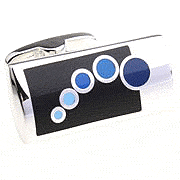 Blue moving ball cufflinks