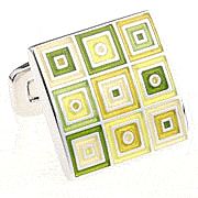 Yellow 3x3 mini squares cufflinks