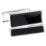 Black rectangle bars cufflinks - Click Image to Close
