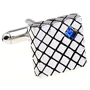 Netted one blue spot cufflinks