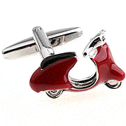 Red motorbike cufflinks - Click Image to Close