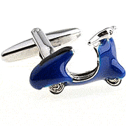 Blue motorbike cufflinks - Click Image to Close