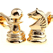 Golden chess cufflinks - Click Image to Close
