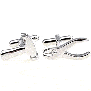 Silver screw and cutting plier cufflinks