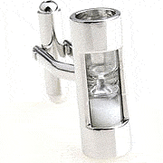 White sandglass cufflinks