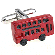Red double-decker bus cufflinks - Click Image to Close