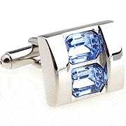 Twins blue shining cufflinks - Click Image to Close
