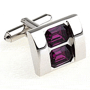 Twins purple shining cufflinks - Click Image to Close