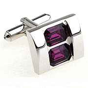 Twins purple shining cufflinks