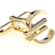 Golden € sign cufflinks - Click Image to Close