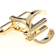 Golden € sign cufflinks