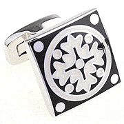 Black cross embroidery cufflinks