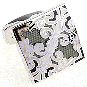 Light gray morning glory cufflinks