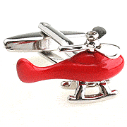 Red helicopter cufflinks - Click Image to Close