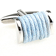 Light blue rope bound cufflinks - Click Image to Close