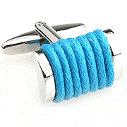 Cerulean rope bound cufflinks - Click Image to Close