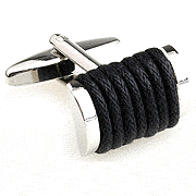 Black rope bound cufflinks