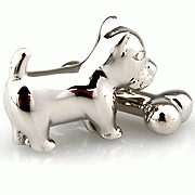 Dog and bone cufflinks