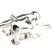 Silver elephant cufflinks - Click Image to Close