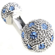 Two headed blue shining football cufflinks - Click Image to Close